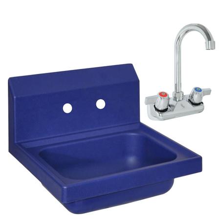 BK RESOURCES IONTM Blue Antimicrobial Hand Sink with Faucet 14Óx10Óx5Ó APHS-W1410-BPG